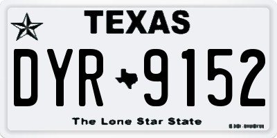 TX license plate DYR9152