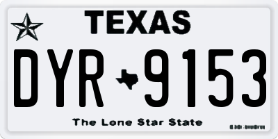 TX license plate DYR9153