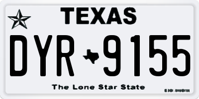 TX license plate DYR9155
