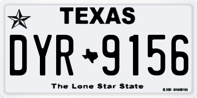 TX license plate DYR9156