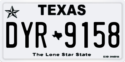 TX license plate DYR9158