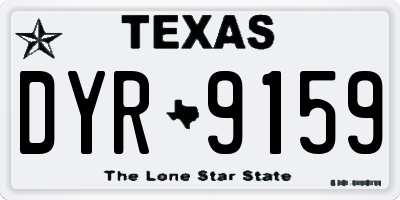 TX license plate DYR9159