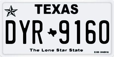 TX license plate DYR9160