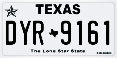 TX license plate DYR9161