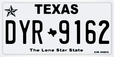 TX license plate DYR9162