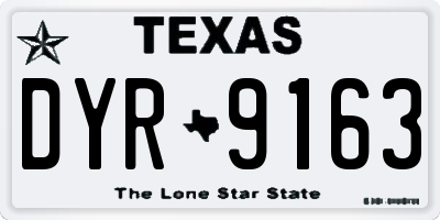 TX license plate DYR9163