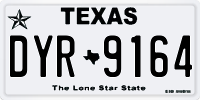 TX license plate DYR9164