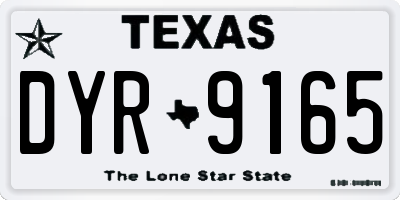 TX license plate DYR9165