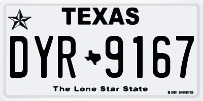 TX license plate DYR9167