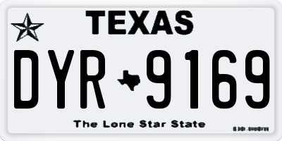 TX license plate DYR9169