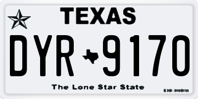 TX license plate DYR9170