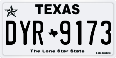 TX license plate DYR9173