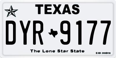TX license plate DYR9177