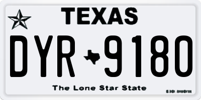 TX license plate DYR9180