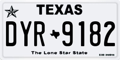 TX license plate DYR9182