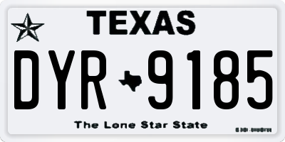 TX license plate DYR9185