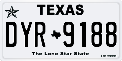 TX license plate DYR9188