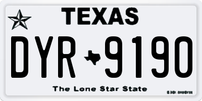 TX license plate DYR9190