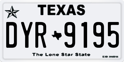 TX license plate DYR9195
