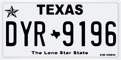 TX license plate DYR9196