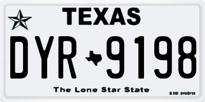 TX license plate DYR9198