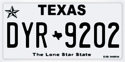 TX license plate DYR9202