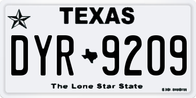 TX license plate DYR9209