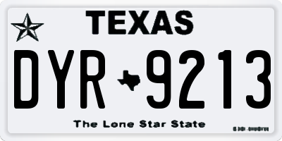 TX license plate DYR9213