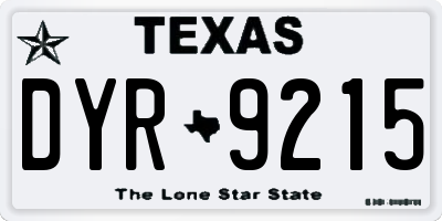 TX license plate DYR9215