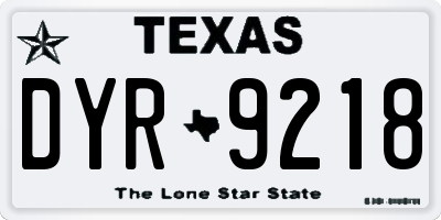 TX license plate DYR9218