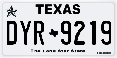 TX license plate DYR9219