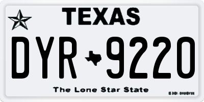 TX license plate DYR9220