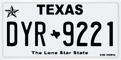 TX license plate DYR9221