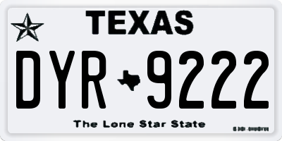 TX license plate DYR9222