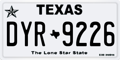 TX license plate DYR9226