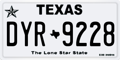 TX license plate DYR9228