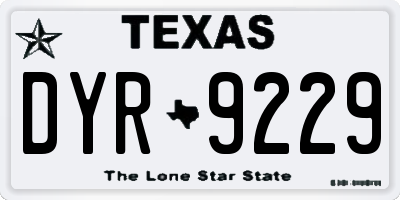 TX license plate DYR9229