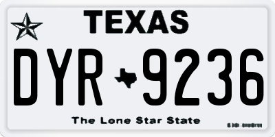TX license plate DYR9236
