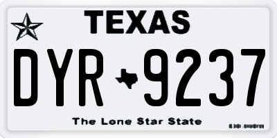 TX license plate DYR9237