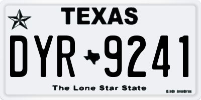 TX license plate DYR9241