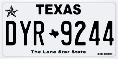 TX license plate DYR9244