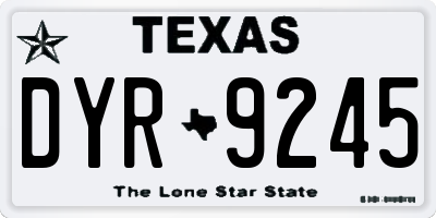 TX license plate DYR9245
