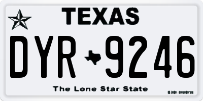 TX license plate DYR9246
