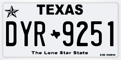TX license plate DYR9251