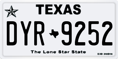 TX license plate DYR9252