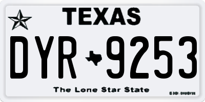 TX license plate DYR9253