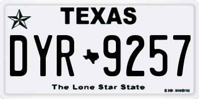 TX license plate DYR9257