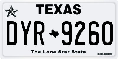 TX license plate DYR9260