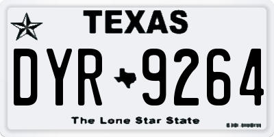 TX license plate DYR9264