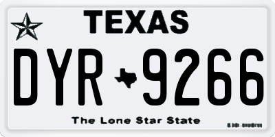 TX license plate DYR9266